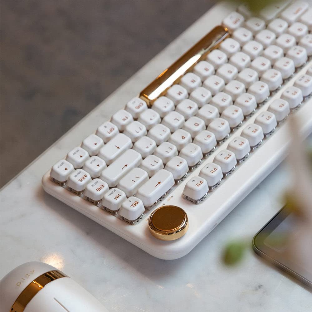 AZIO レトロスタイル ホワイトキーボード Amazon | Azio Izo Wireless Bluetooth Keyboard, White | AZIO